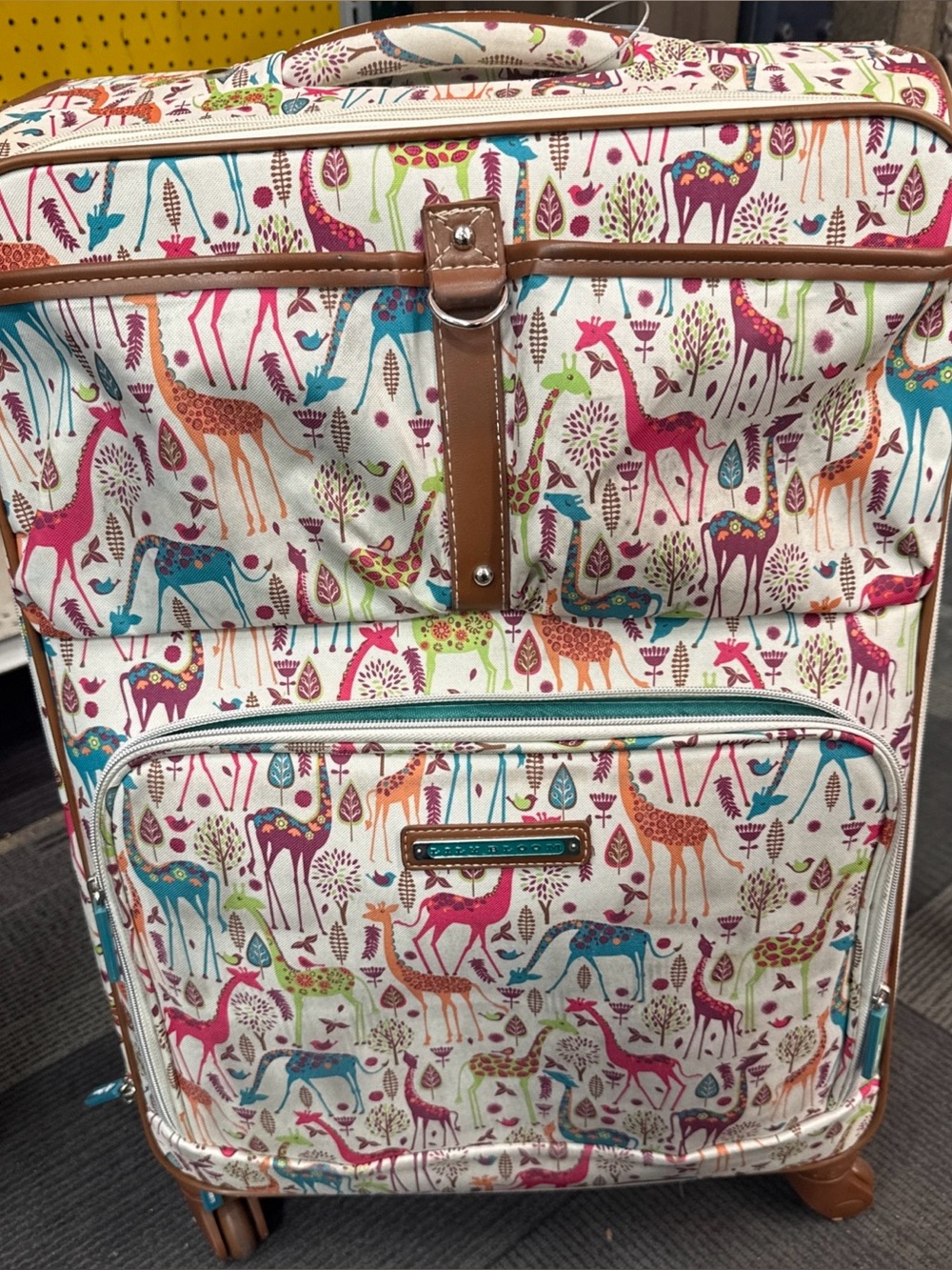 Lily Bloom Giraffe Park Luggage 24” expandable design pattern suitcase
